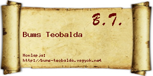 Bums Teobalda névjegykártya
